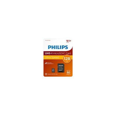 PHILIPS FM12MP45B/00, 128GB, SDXC, UHS-I, U1, Class10, MicroSD Kart Bellek (SD Adaptörlü)