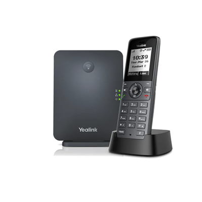 YEALINK W71P, W71H Dect Telefon ile W70B Baz İstasyonu, Kablosuz IP TELEFON, Siyah, 1.8" Siyah Beyaz Ekran, 30 Saat Konuşma, 340 Saat Bekleme