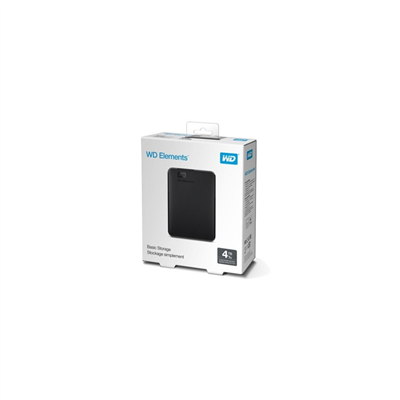 WD WDBU6Y0040BBK-WESN, Elements, 4TB, 2.5", USB3.0, Taşınabilir, Harici HDD, Siyah (Türkiye Distribütörü Garantili)