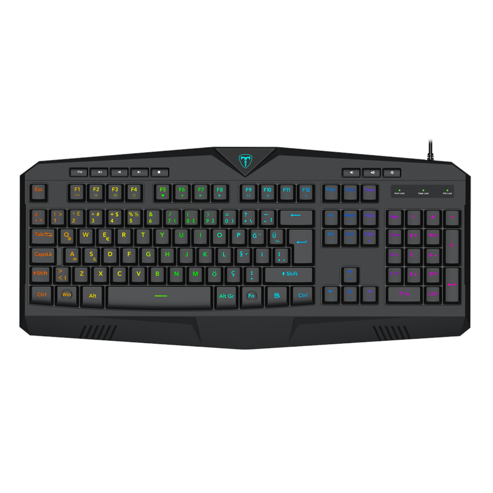T-DAGGER TK205, SUBMARINE, USB Kablolu, Türkçe Q, RGB Backlight, Membran Tuşlar, 104 Tuşlu, Multimedya, Gaming Klavye