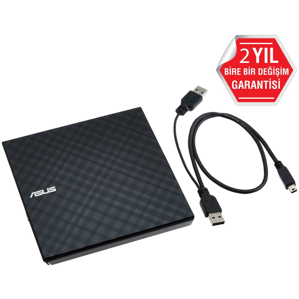ASUS SDRW-08D2S-U Lite, Usb 2.0, External, Siyah, Slim, Optik Okuyucu/Yazıcı