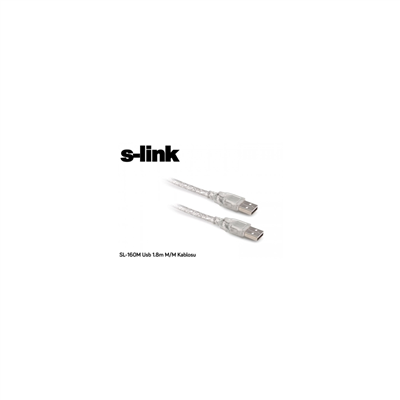 S-LINK SL-160M, İki Ucu Erkek M/M USB Kablosu, USB To USB 2.0 KABLO, 1.8mt
